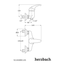 Herzbach LARGO Brausebatterie Aufputz Chrom