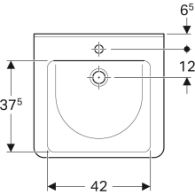 Geberit Waschtisch Renova Comfort unterfhb. m Hahnloch m ÜL 550x525mm weiß