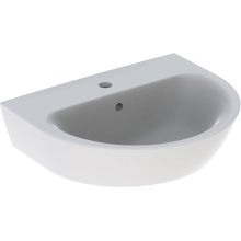 Geberit Waschtisch Renova mit HL mittig, mit ÜL 550x450mm weiß
