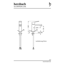 Herzbach NEO CASTELL WT-Einlochbatterie S-Size ohne Ablauf Chrom