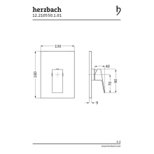 Herzbach NEO CASTELL Brausebatterie Farbset Chrom