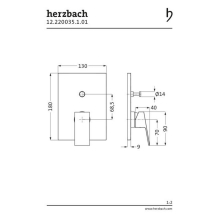 Herzbach NEO CASTELL Wannenbatterie Farbset Chrom