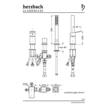 Herzbach NEO CASTELL Dreiloch-Wannenarmatur ohne Auslauf Chrom