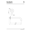 Herzbach DEEP BLACK Wandauslauf 210mm rund gewinkelt...