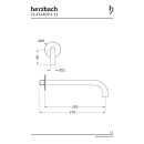 Herzbach DEEP BLACK Wandauslauf 240mm rund gewinkelt...
