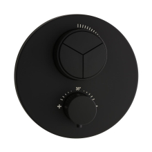 Herzbach LIVING PUSH Thermostat-Farbset 3 Verbraucher rund rund Schwarz matt