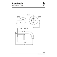Herzbach NANO Waschtisch-Unterputzbatterie 160mm