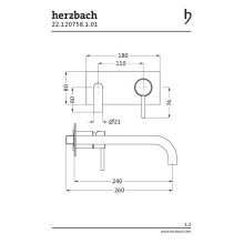 Herzbach NANO Waschtisch-Unterputzbatterie 240mm