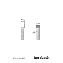 Herzbach LIVING SPA Retro Brauseschlauch Metall-Agraff 1500mm Chrom