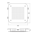 Herzbach LIVING SPA Deckeneinbau-Regenbrause 420x420mm...