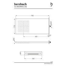 Herzbach LIVING SPA Wand-Regenbrause 592x270mm poliert