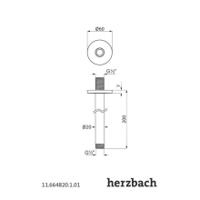 Herzbach LIVING SPA Deckenarm 200mm rund Chrom