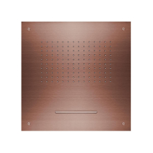 Herzbach LIVING SPA Deckeneinbau-Regenbrause 500x500mm Regen/Schwall Copper Steel