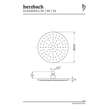 Herzbach DESIGN IX PVD Regenbrause round Ø 250 mm Copper
