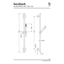 Herzbach LIVING SPA Wandstangenset 70 eckig 900mm...