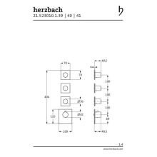 Herzbach LOGIC XL 3 TA-Farbset 4 Blenden eckig 4 Griffe rund Black Steel