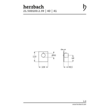 Herzbach LOGIC XL Vario TA-Farbset Blende eckig Griff rund Black Steel