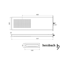 Herzbach LIVING SPA Wand-Regenbrause 537x165mm Black Steel