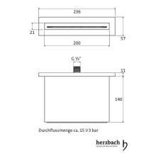 Herzbach LIVING SPA Schwall-Wandauslauf Aufputz Black Steel