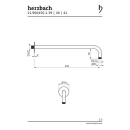 Herzbach LIVING SPA Wandarm 450mm 70 rund gewinkelt Black...