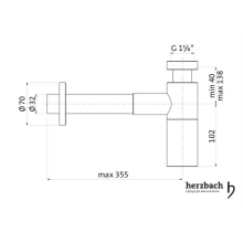 Herzbach DESIGN IX PVD Design-Geruchsverschluss 1 1/4" Brass
