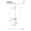 Herzbach DESIGN iX PVD Wanneneinlaufsäule Brass Steel