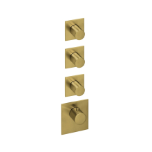 Herzbach LOGIC XL 3 TA-Farbset 4 Blenden eckig 4 Griffe rund Brass Steel