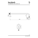 Herzbach LIVING SPA Wandarm 450mm 70 eckig gewinkelt...