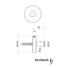 Herzbach LIVING Handtuchhaken 32mm Schwarz matt