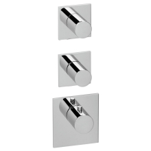 Herzbach LOGIC XL 2 Thermostat-Farbset 3 Blenden eckig 3 Griffe rund Chrom