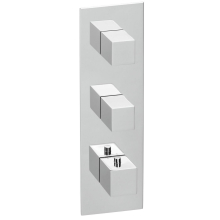 Herzbach LOGIC XL 2 Thermostat-Farbset 1 Blende eckig 3 Griffe eckig Chrom