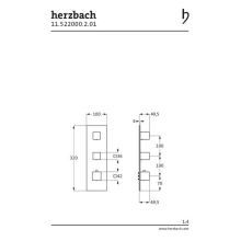 Herzbach LOGIC XL 2 Thermostat-Farbset 1 Blende eckig 3 Griffe eckig Chrom