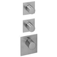 Herzbach LOGIC XL 2 Thermostat-Farbset 3 Blenden eckig 3 Griffe rund Edelstahl