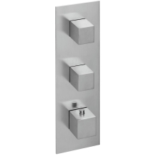 Herzbach LOGIC XL 2 Thermostat-Farbset 1 Blende eckig 3 Griffe eckig Edelstahl