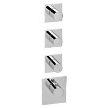 Herzbach LOGIC XL 3 Thermostat-Farbset 4 Blenden eckig 4 Griffe rund Chrom