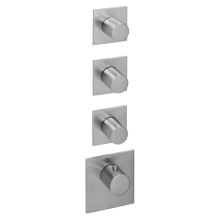 Herzbach LOGIC XL 3 Thermostat-Farbset 4 Blenden eckig 4 Griffe rund Edelstahl