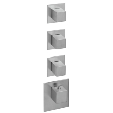 Herzbach LOGIC XL 3 Thermostat-Farbset 4 Blenden/Griffe eckig Edelstahl
