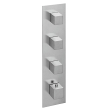 Herzbach LOGIC XL 3 Thermostat-Farbset 1 Blende eckig 4 Griffe eckig Edelstahl