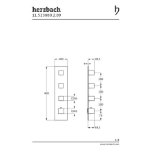 Herzbach LOGIC XL 3 Thermostat-Farbset 1 Blende eckig 4 Griffe eckig Edelstahl