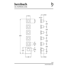 Herzbach LOGIC XL 5 Thermostat-Farbset 6 Blenden/Griffe eckig Chrom
