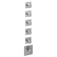 Herzbach LOGIC XL 5 Thermostat-Farbset 6 Blenden eckig 6 Griffe rund Edelstahl
