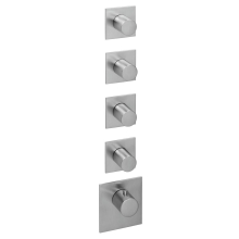 Herzbach LOGIC XL 4 Thermostat-Farbset 5 Blenden eckig 5 Griffe rund Edelstahl