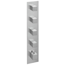 Herzbach LOGIC XL 4 Thermostat-Farbset 1 Blende eckig 5 Griffe eckig Edelstahl