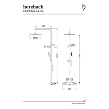 Herzbach LIVING SPA Duschsäule RB 250mm rund Stabhandbrause Chrom