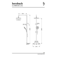 Herzbach LIVING SPA Duschsäule RB 200mm rund Multihandbrause Chrom