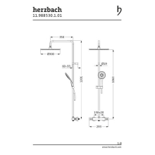 Herzbach LIVING SPA Duschsäule RB 300mm rund Multihandbrause Chrom