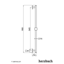 Herzbach LIVING SPA Wandstange eckig 900mm Chrom