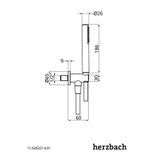 Herzbach LIVING SPA Wannenset ABG Halter rund rund Kunststoff-Stabhb. 1600mm Chrom