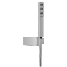 Herzbach LIVING SPA Wannenset Halter eckig Messing-Stabhandbrause 1250mm Chrom