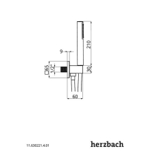 Herzbach LIVING SPA Wannenset ABG Halter eckig Kunststoff-Stabhb. 1600mm Chrom
